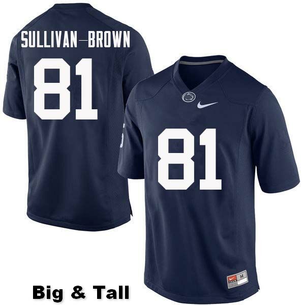 NCAA Nike Men's Penn State Nittany Lions Cameron Sullivan-Brown #81 College Football Authentic Big & Tall Navy Stitched Jersey XJE7198TB